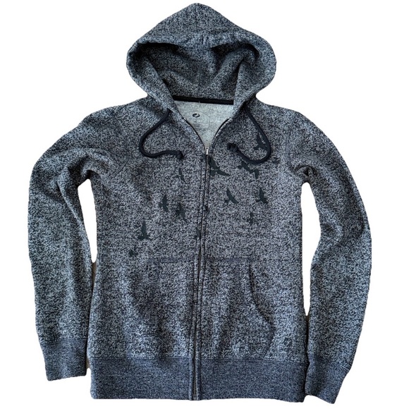 oiselle Tops - Oiselle Hoodie Women XS‎ Gray Birds Pullover Athletic Running Sweatshirt